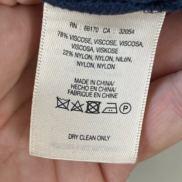 Anthropologie Maeve Blue Velvet Tie-Neck Button-down Tunic Sz US 2 Elegant - Picture 12 of 13